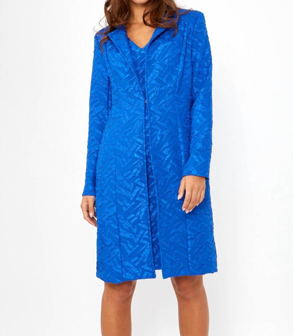 NEW FRANK LYMAN knee-length elegant jacket in royal